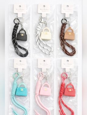 Mini Handbag Keychain with Braided Strap - Multiple Colors